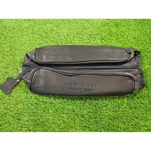Chrysler Black Leather Travel Wash‎ Bag Organizer Pouch Zippered